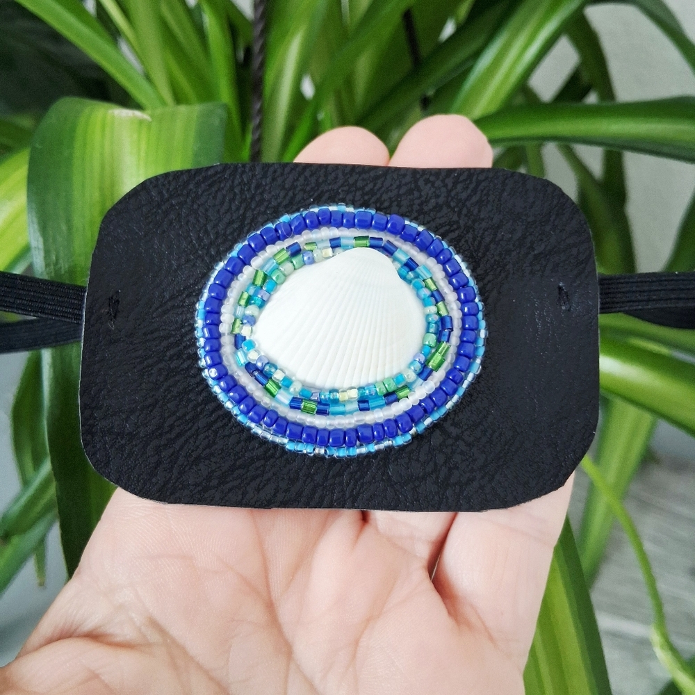 Shell Beaded Eye Patch, One Size - Picture 2 of 3
